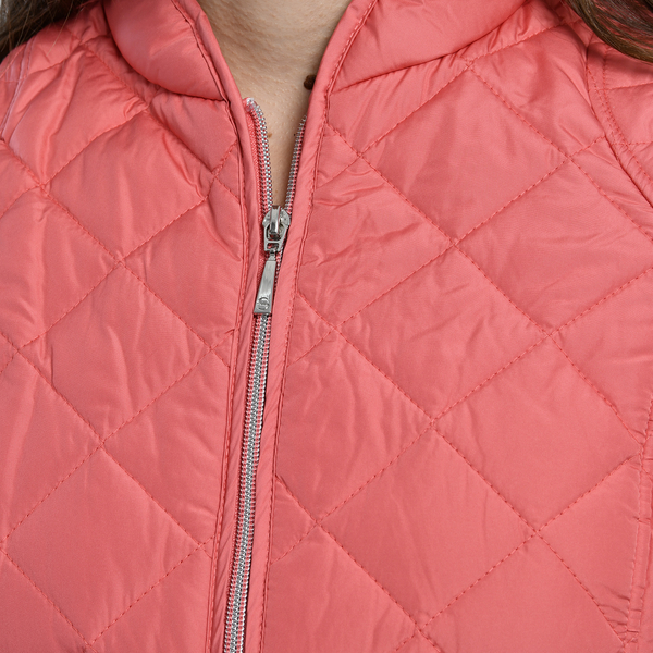 TAMSY Quilted Pattern Padded Jacket (Size 10) - Peach