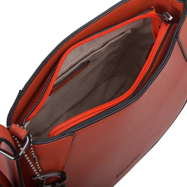 Bulaggi Collection - Kayla Crossbody Bag with Zipper Closure (Size 21x17x08cm) - Orange