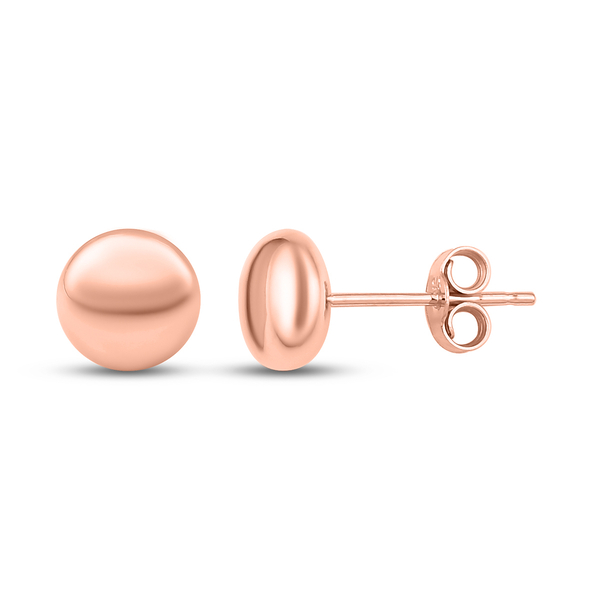 Vicenza Collection- 9K Rose Gold Stud Earrings (With Push Back)