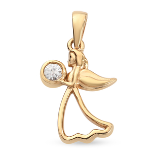 Natural Cambodian Zircon Angel Pendant in 14K Gold Overlay Sterling Silver