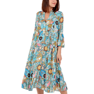 Nova of London - Viscose Paisley Print Midi Dress (Size 8-20) - Teal