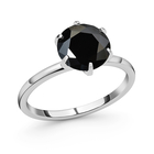Elite Shungite Solitaire Ring (Size Q) in Platinum Overlay Sterling Silver 1.78 Ct.