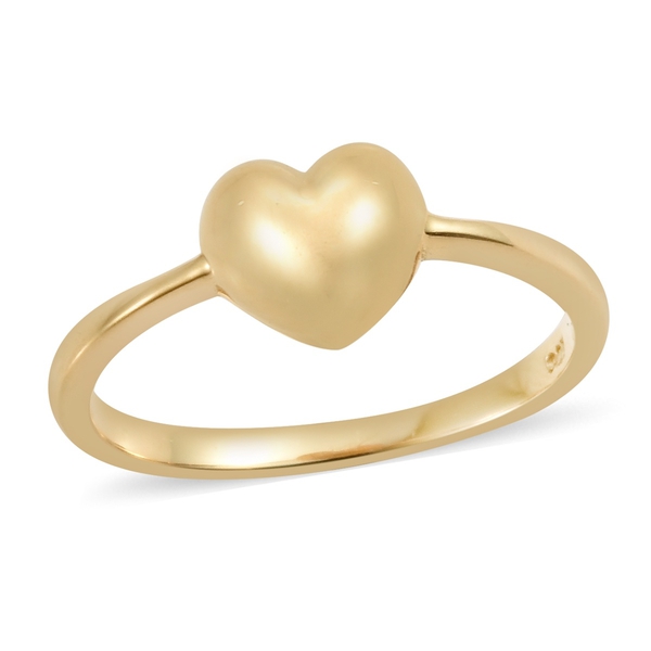 Mini Heart Promise Ring in Gold Plated Sterling Silver