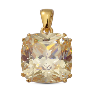 ELANZA Simulated Swiss Star Canary Diamond Pendant in Yellow Gold Overlay Sterling Silver