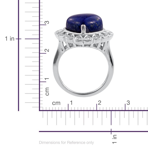 Lapis Lazuli (Hrt) Solitaire Ring in ION Plated Platinum Bond 6.500 Ct.