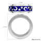 Platinum Overlay Enamelled Sterling Silver Moon & Star Spinner Ring, Silver Wt. 5.90 Gms
