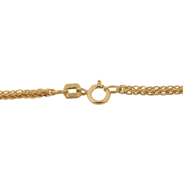 Italian Made 9K Yellow Gold Spiga Chain (Size 30) with Spring Ring Clasp