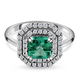 RHAPSODY 950 Platinum Boyaca Colombian Emerald and Diamond Ring 1.00 Ct, Platinum Wt. 5.30 Gms
