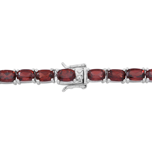 Mozambique Garnet (Cush) Necklace (Size 18) in Rhodium Plated Sterling Silver 50.000 Ct.