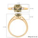 9K Yellow Gold Turkizite (Asscher Cut) and Diamond Ring 2.00 Ct.