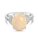 Extremely Rare Size Wegel Tena Opal (OV 3.158 Cts) and Natural Cambodian Zircon Ring in Platinum Ove