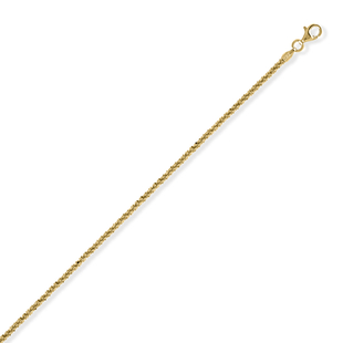 Italian Made Yellow Gold Overlay Sterling Silver Rock Necklace (Size - 18) with Lobster Clasp, Silve