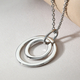 Platinum Overlay Sterling Silver Circular Pendant with Chain (Size 20)