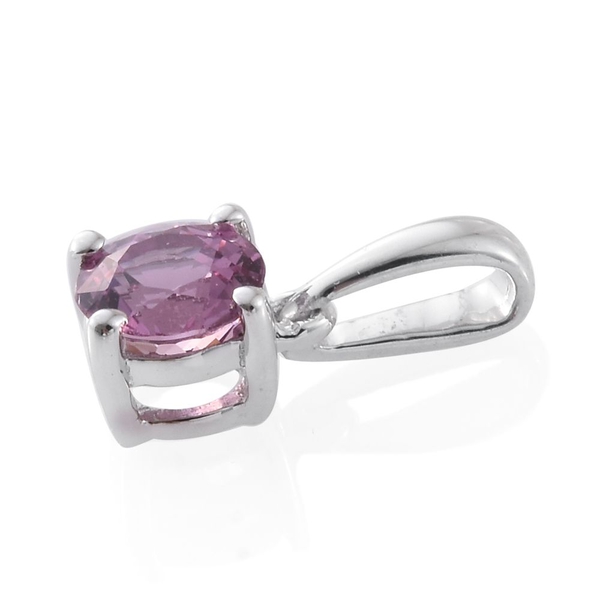 9K White Gold 0.50 Ct AA Pink Sapphire Solitaire Pendant