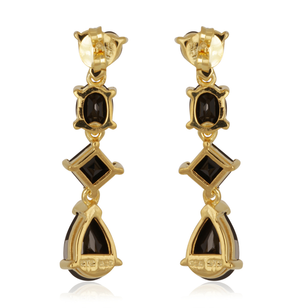 Boi Ploi Black Spinel (Pear) Earrings in 14K Gold Overlay Sterling Silver 8.700 Ct.