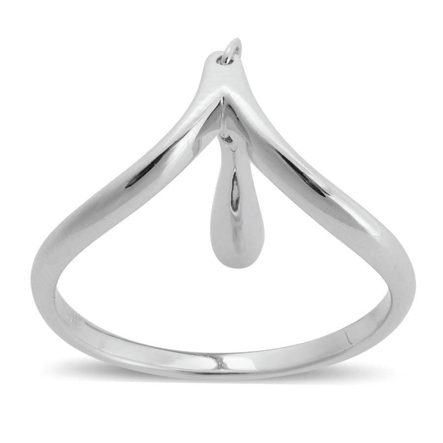 LucyQ Single Drip Ring in Rhodium Plated Sterling Silver