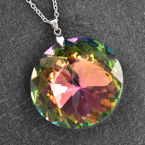 Simulated Mystic Topaz Pendant with Chain (Size 24)
