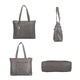 Union Code 100% Genuine Leather Dark Grey Tote Bag and RFID Wrislet with Zipper Closure