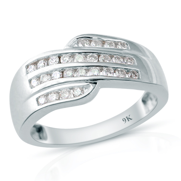 9K W Gold SGL Certified Diamond (Rnd) (I3/G-H) Ring 0.500 Ct.
