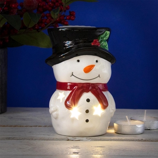 Lesser & Pavey - Snowman Wax/Oil Warmer (Size 14x6x8cm) - Black, White & Red