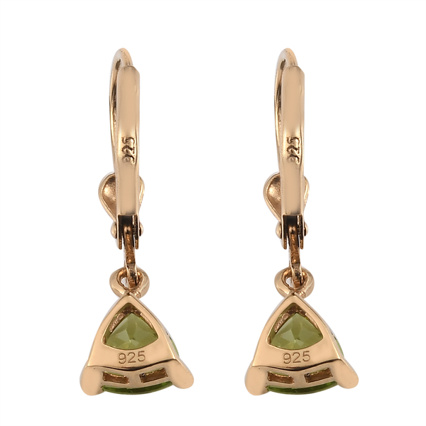 Hebei Peridot Lever Back Earrings in 14K Gold Overlay Sterling Silver