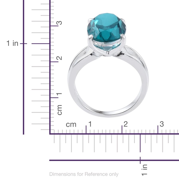 Capri Blue Quartz (Ovl) Solitaire Ring in Sterling Silver 6.250 Ct.