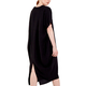 Nova of London Oversized V-Neck Back Slit Detail Midi Dress in Black (Size S/M; 10-14)