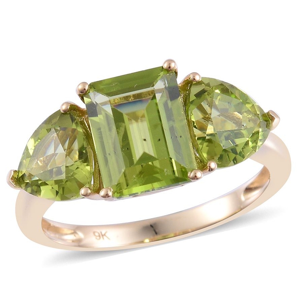 9K Y Gold AAA Hebei Peridot (Oct 2.25 Ct) Ring 5.000 Ct.