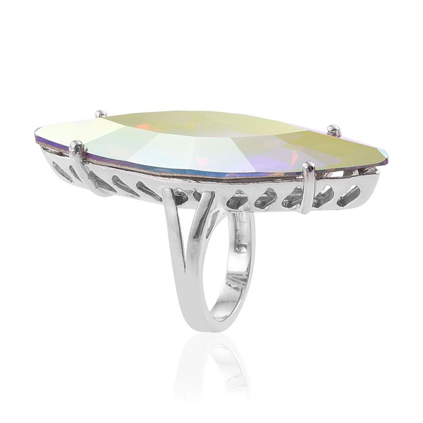 Lustro Stella  - AB Crystal (Mrq) Ring in ION Plated Platinum Bond