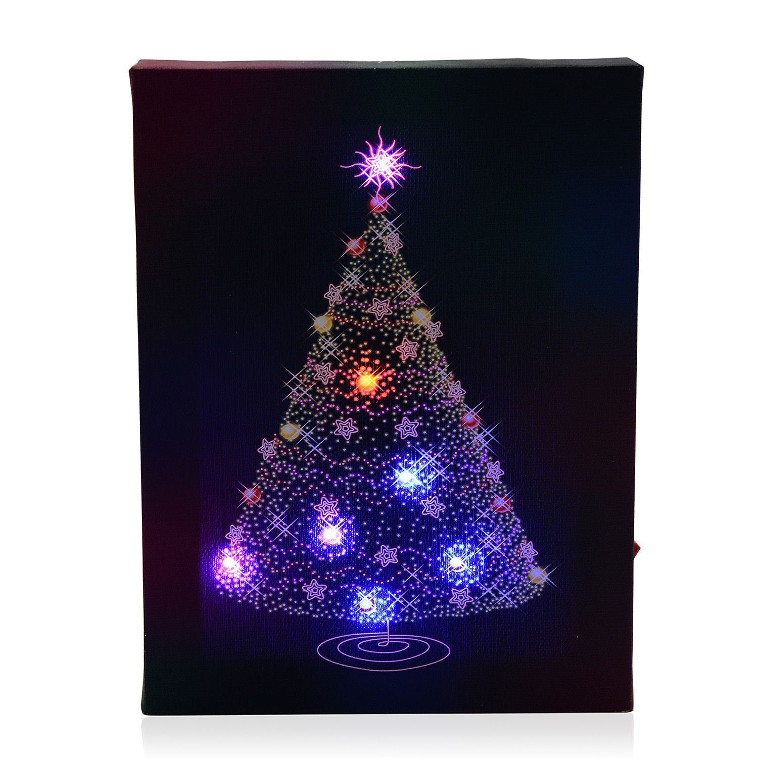 Home Decor - Christmas Tree LED Prints Wall Hanging (Size 19.5x14.5 Cm)