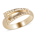 Close Out Deal- 9K Yellow Gold Diamond Cut Textured Ring (Size N)