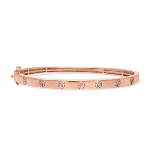 Natural Uncut Pink Diamond Bangle (Size - 7.5) in Vermeil Rose Gold Overlay Sterling Silver 0.50 Ct,