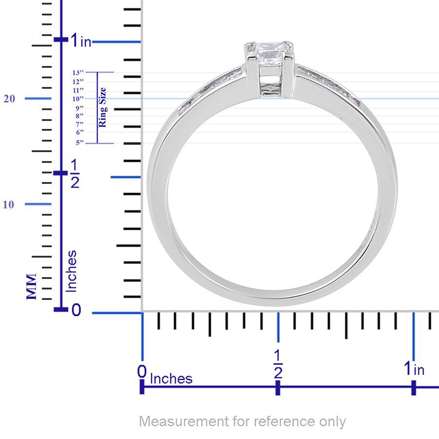 ILIANA 18K White Gold IGI Certified Princess Cut Diamond (SI G-H) Engagement Ring 0.500 Ct.