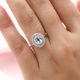 9K White Gold Premium Santamaria Aquamarine and Diamond Ring