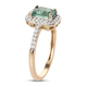 9K Yellow Gold Kagem Zambian Emerald and Diamond Ring 1.20 Ct.