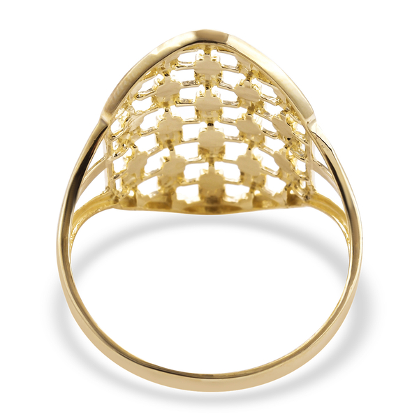 Royal Bali Collection - 9K Yellow Gold Diamond Cut Ring, Gold wt 2.35 Gms