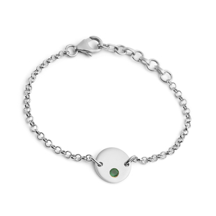 Kagem Zambian Emerald Bracelet (Size 5 with 1 inch Extender) in Platinum Overlay Sterling Silver