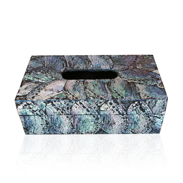 Bali Collection Home Decor - Rainbow Shell Inlay Tissue Paper Box (Size 23X14X8 Cm)