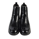 Faux Leather Croc Patterned Gusset Boots (Size 3) - Black