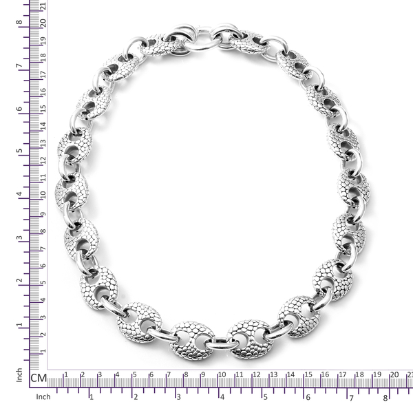 Limited Edition- Rhodium Overlay Sterling Silver Mariner Link Necklace (Size 20.5), Silver wt 58.59 Gms.