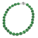 Green Jade Necklace (Size 18) in Rhodium Overlay Sterling Silver 159.00 Ct.