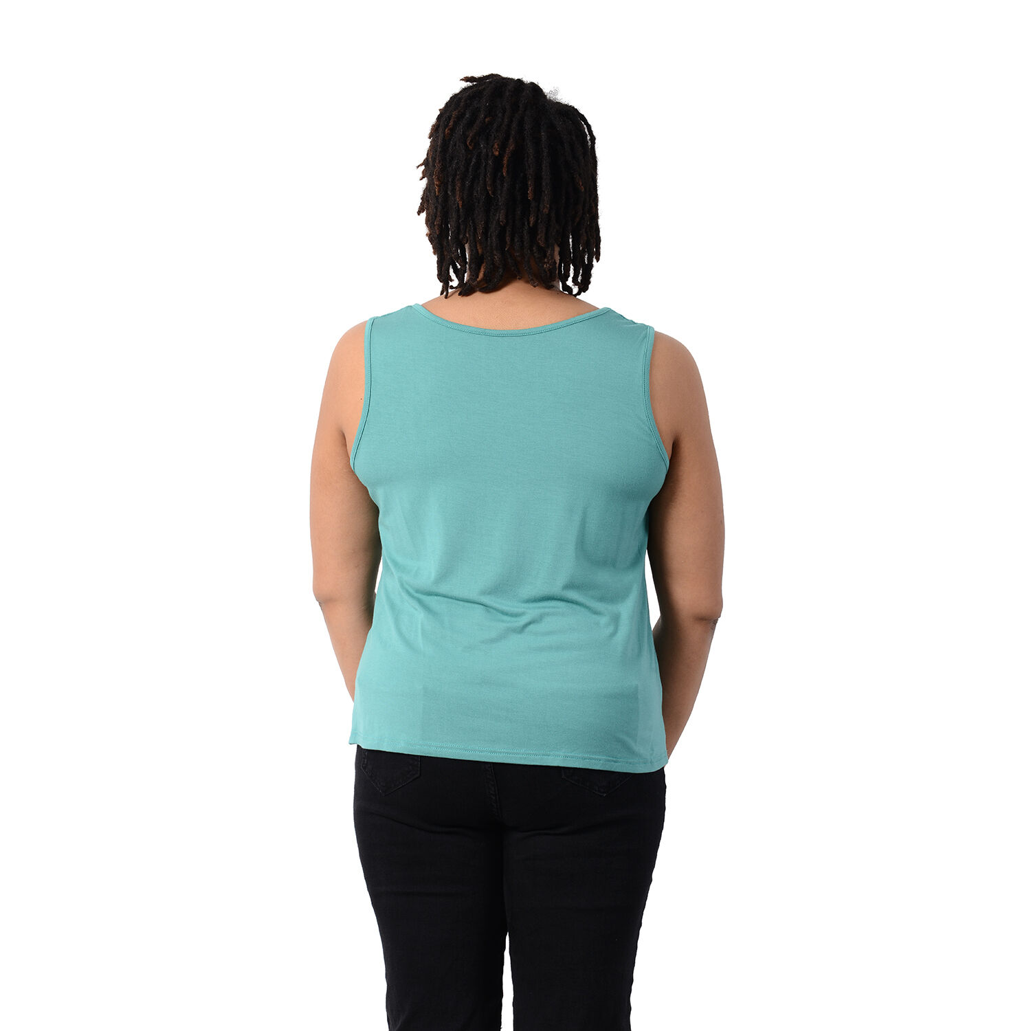 2 Piece Set - Matching Cardigan and Tank Top in Solid Mint Green