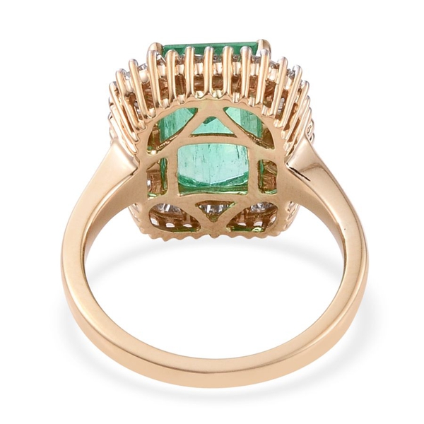 ILIANA 18K Y Gold Boyaca Colombian Emerald (Oct 5.10 Ct), Diamond Ring 6.000 Ct.