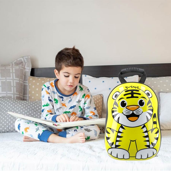 Cute Tiger Kids Backpack (Size 31x23x9cm) - Yellow