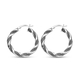 Sterling Silver Twist Creole Hoop Earrings (With Clasp)