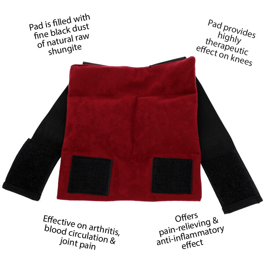 Shungite Knee Pad (Size 18x19 Cm) - Red Colour