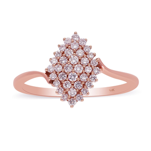9K Rose Gold Natural Pink Diamond Ring 0.50 Ct.