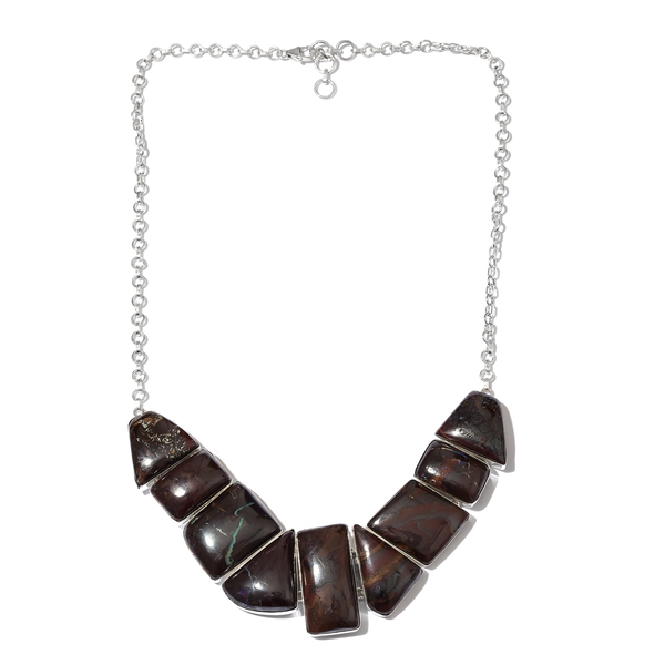One Off A Kind- Boulder Opal Rock Necklace (Size 18 with 1 inch Extender) in Sterling Silver 279.550