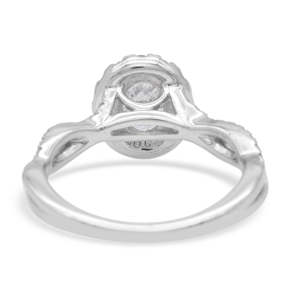NY Close Out 14K White Gold, Natural Independent Laboratories Certified Diamond (I1/ G-H) Ring 1.50 Ct.