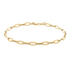 New York Close Out Deal- One Time Deal - 9K Yellow Gold Paper Clip Bracelet with Spring Ring Clasp (